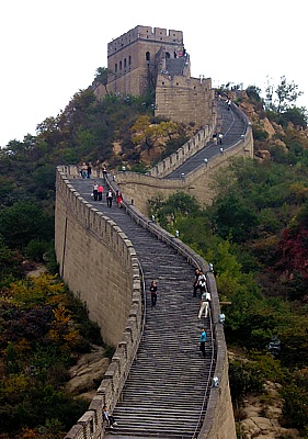 Steep staircases on the Chinese Great Wall