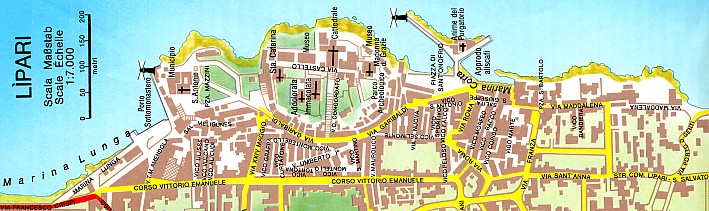 city map Lipari