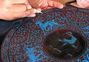 Traditional lacquerware factory in Bagan