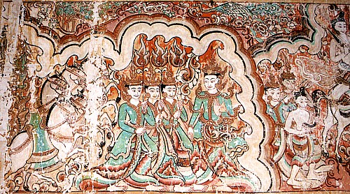 Wall paintings in Upali-Thein Pagoda