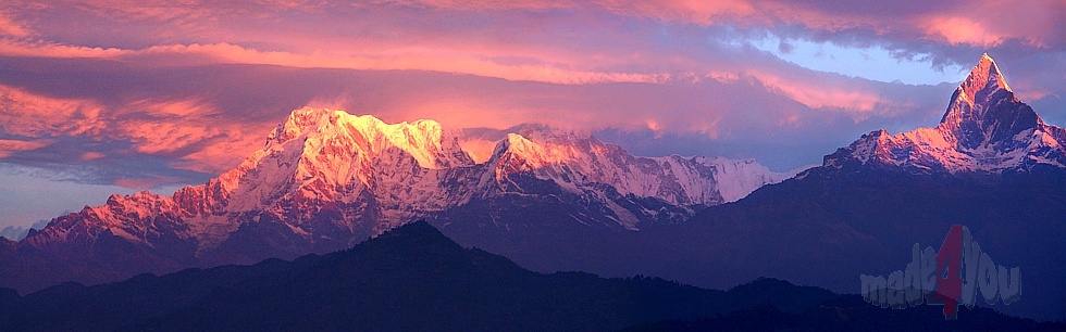 Sunrise at Annapurna Range in Pokhara