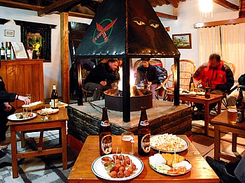 dining area of the Basanta Lodge in Dhampus