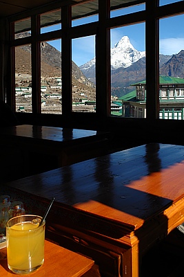 Tea house in the Sherpa village Khumjung