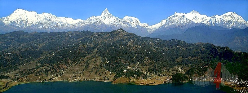 Lookout from world peace stupa to the Annapurna Range