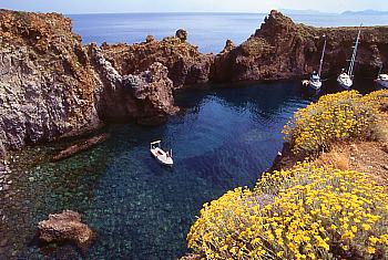 Natural harbor at Capo Milazzese on Panarea