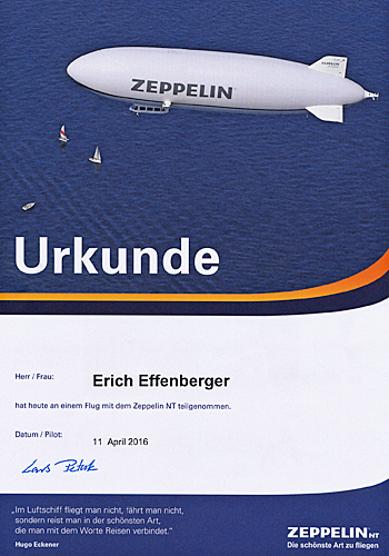 Zeppelin Certificate for the Flight over Munich
