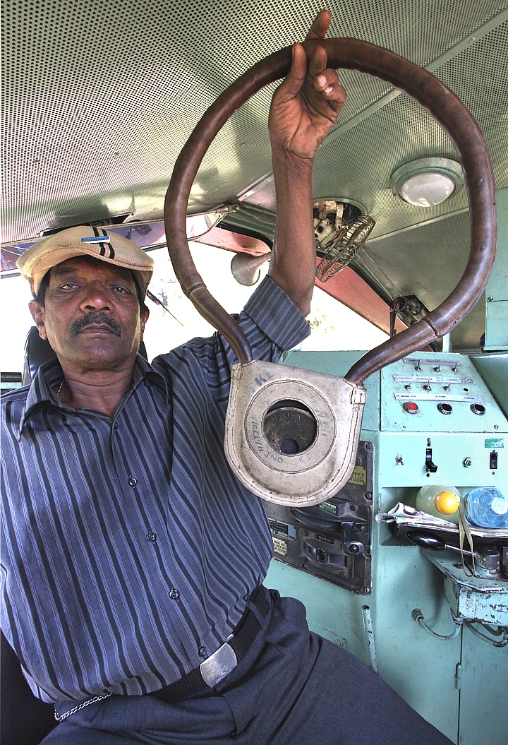 Locomotive driver with track safety in Sri Lanka
