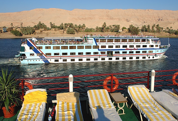 Cruise ships on the river Nile