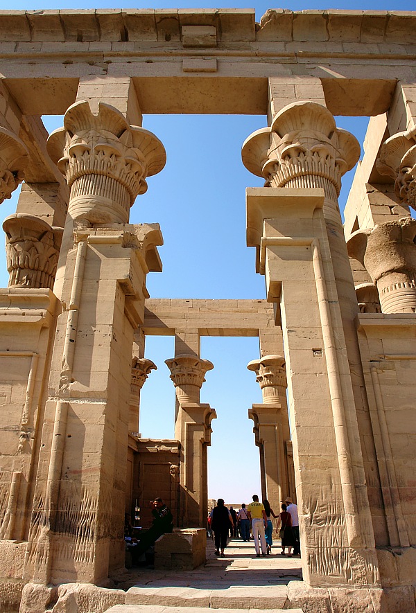 Aerial columns in Philae Temple of Isis