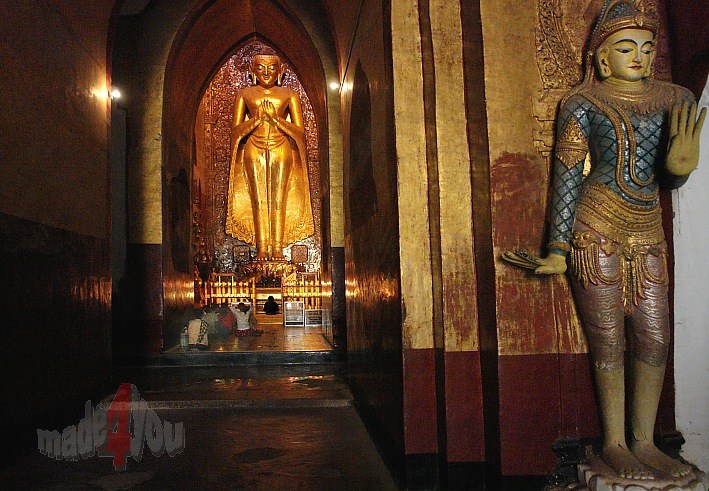 Golden Buddha inside Ananda Temple