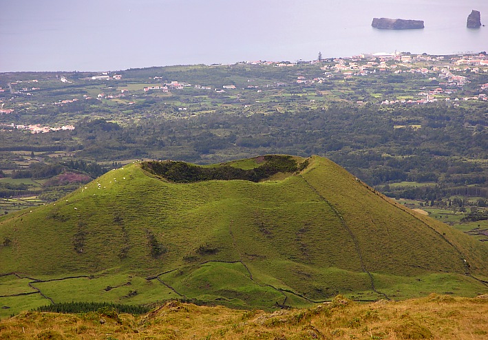 Extinct volcano crater on Acores Islands