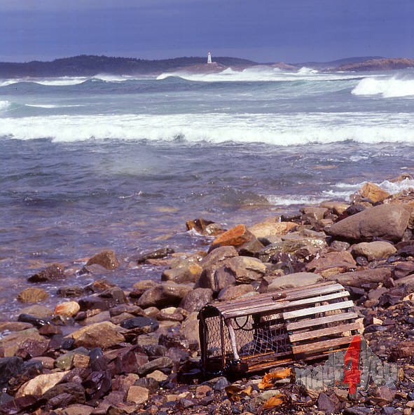Lobster pot with Lighthouse on Nova Scotia