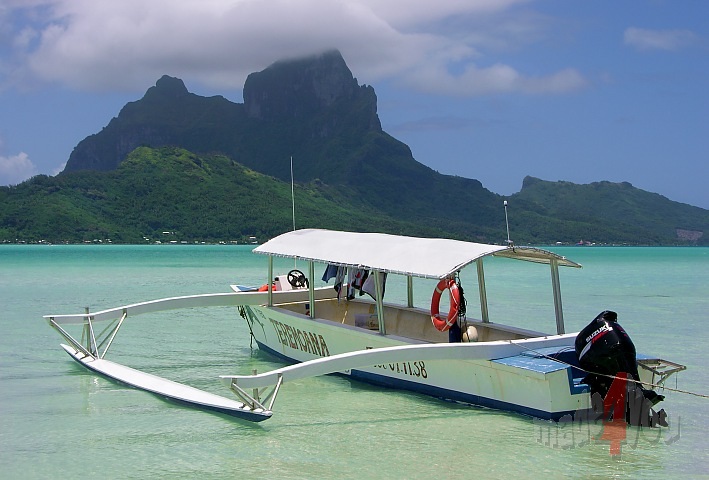 Polynesian outrigger boat
