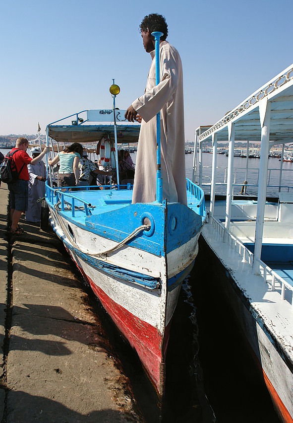 Boat trip on the river Nile to the island File near Assuan