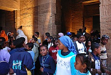 School kids at Philae Temple of Isis in Assuan