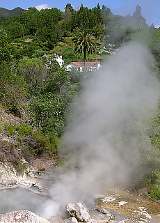 Boiling hot thermal spring on Acores Islands