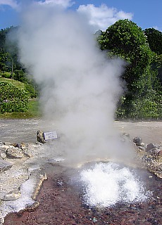 Cooking hot Thermal spring in Furnas
