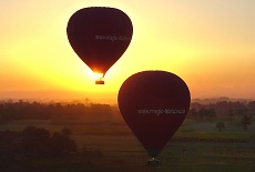 Hot Air Ballooning at sunset in Theben
