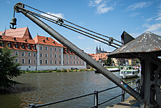 Kran am Ufer der Regnitz