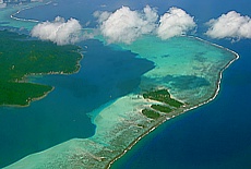 Airshot from Bora Bora coral reef