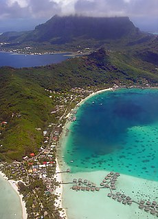 Airshot of Bora Bora Matira Point