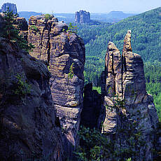 Brosin rock needle in Elbe Sandstone Mountains