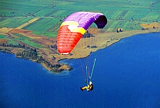Paragliding high above lake Kochel