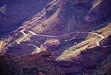 Dangerous mountain road with hairpin curves
