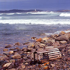 Lobster pot with Lighthouse on Nova Scotia