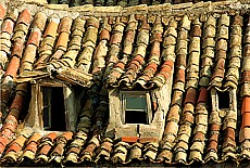Above the Middle Ages tiled roofs of Dubrovnik