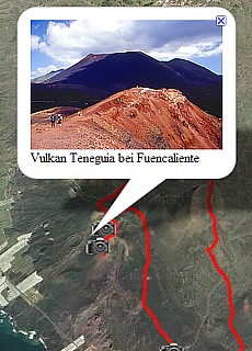 GPS-Track of hiking above Volcn Tenegua to lighthouse Faro (14,1 km)
