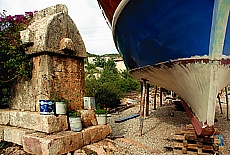 Lycian sarcophagus in the harbor of agiz