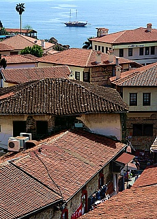 Tiled roofs in the Oldtown of Antalya