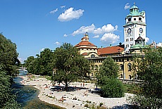 River Isar at Folksbath in Munich