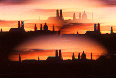 Skyline of Munich at sunset
