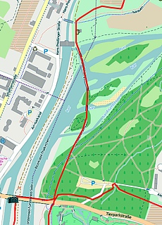 GPS Jogging route in the river Isar floodplains (9.4 km)