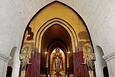 Inside Ananda Temple in Bagan