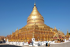 Golden Shwezigon Pagoda in Bagan