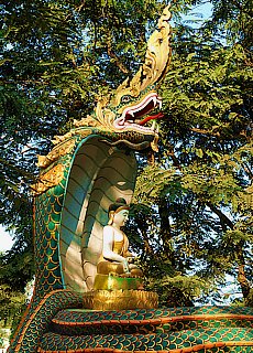 Snake sculpture near Elephant Pagoda in Sagaing