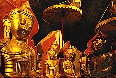 Buddhas in the flowstone cave Pindaya