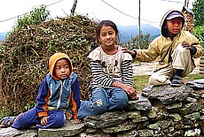 Playing children in Nepalese village