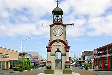 Wild West town Hokitika with clocktower