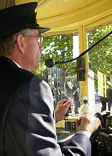 Tramway conductor in Christchurch