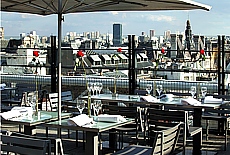 Stylish rooftop restaurant on the Pompidou Centre