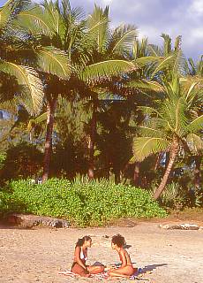 Lovely girls on the beach of Grand Anse