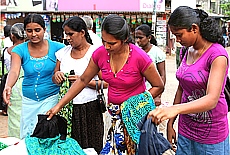 Singhalese beautiful women go Shopping