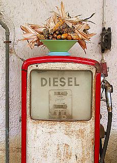 Diesel pump at gasoline station