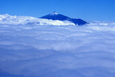 Tenerife Volcano Teide above the clouds
