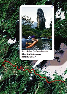 GPS-Track of canoe tour in Khao Sok Nationalpark (7 km)