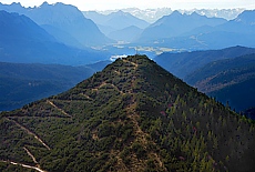 View from Pavillon at Herzogstand towards Martinskopf mountain